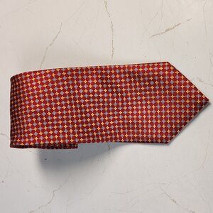 Luciano Barbera Red Blue Thick Silk Handmade Necktie Tie Italy